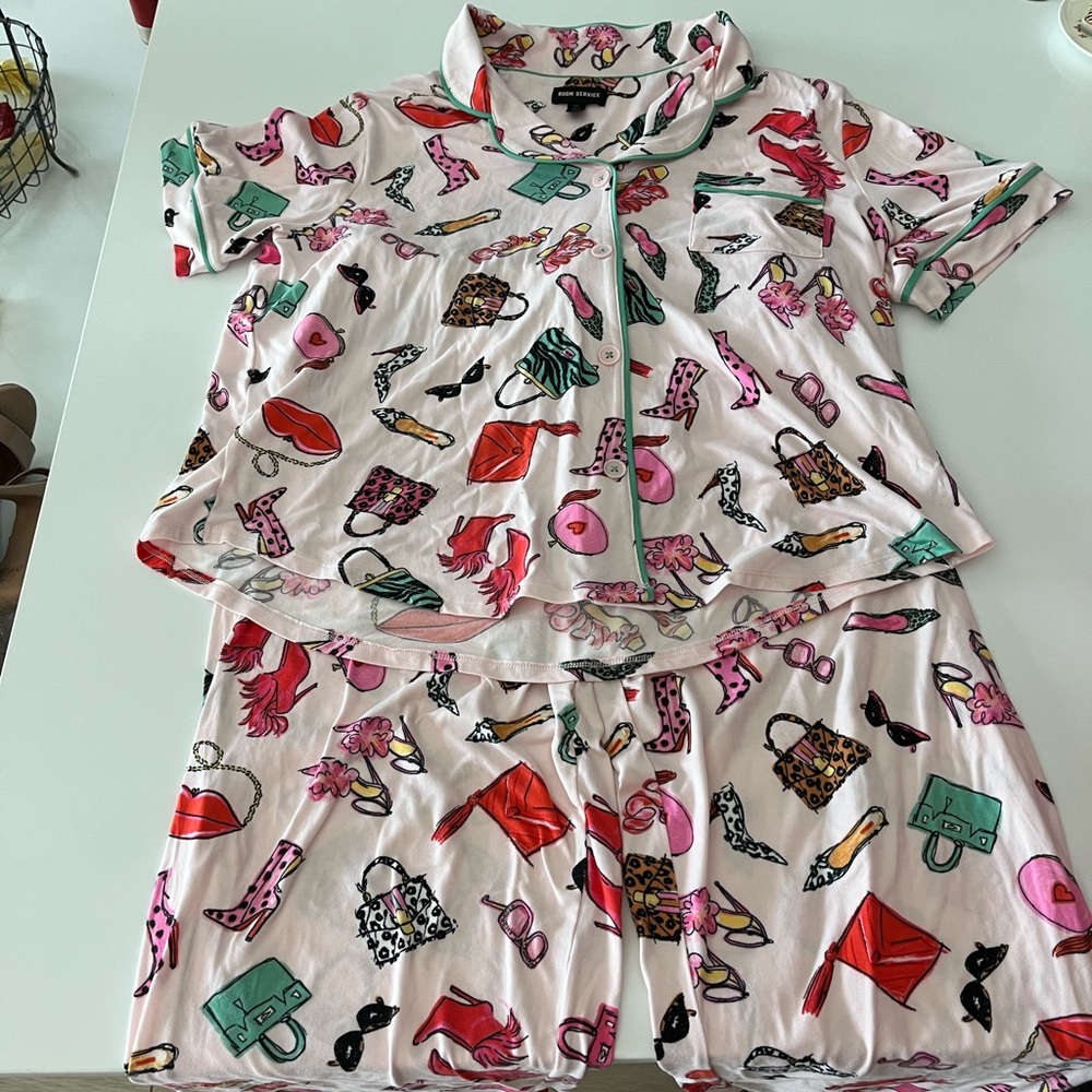 White and Red Festive Pajama Set Intimates & Sleepwear